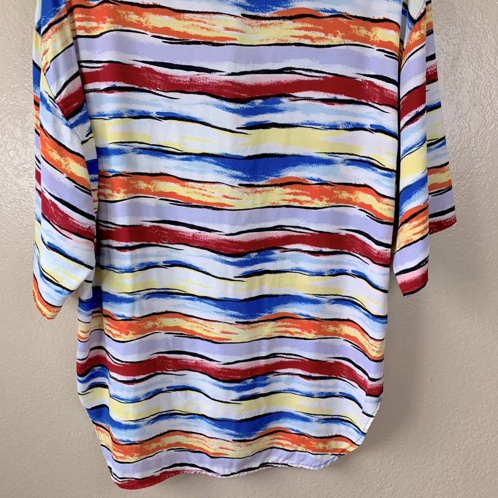 CAFE Styled In Italy Vintage Watercolor Button Down Resortwear Shirt Size S/M - Picture 7 of 11